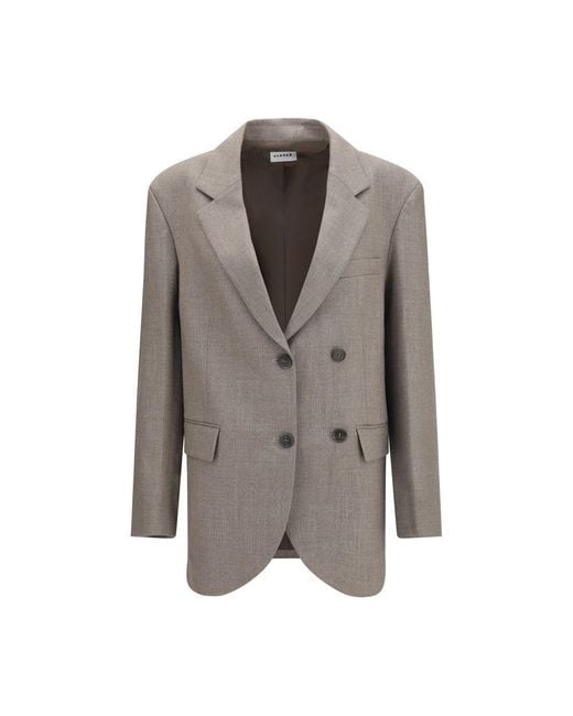 P.A.R.O.S.H. Gray Beige Wool Oves Aries Blazer