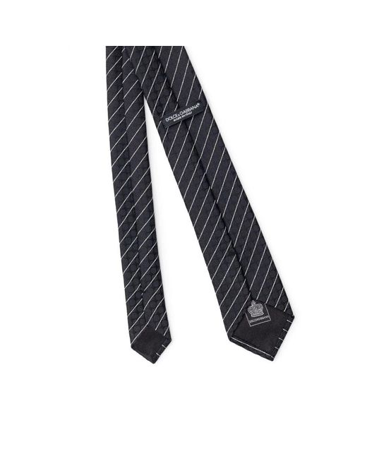 Dolce & Gabbana Black Cravatta A Righe for men