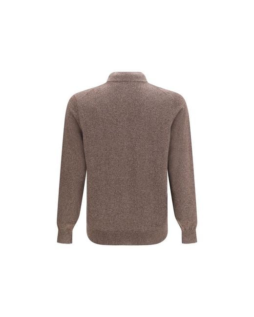 Brunello Cucinelli Brown Cashmere Cardigan for men