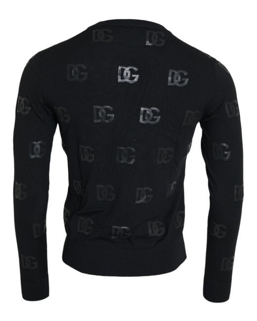 Dolce & Gabbana Black Dg Logo Pullover Sweatshirt Sweater for men