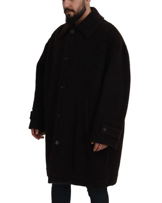 Dolce & Gabbana Black Elegant Alpaca Wool Blend Jacket for men
