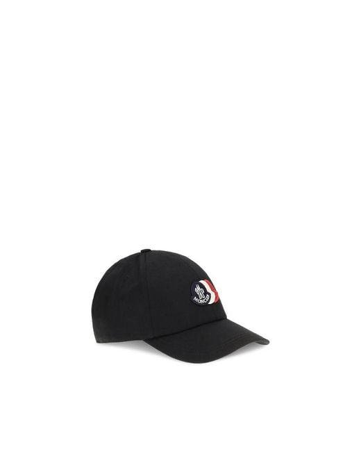 Moncler Black Cotton Cap (baseball Hat) for men