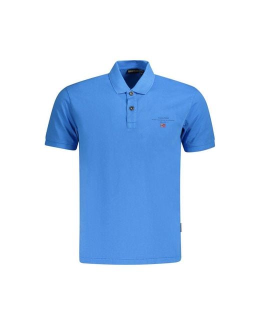 Napapijri Blue Cotton Polo Shirt for men
