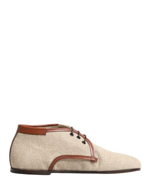Dolce & Gabbana Brown Beige Canvas Lace for men