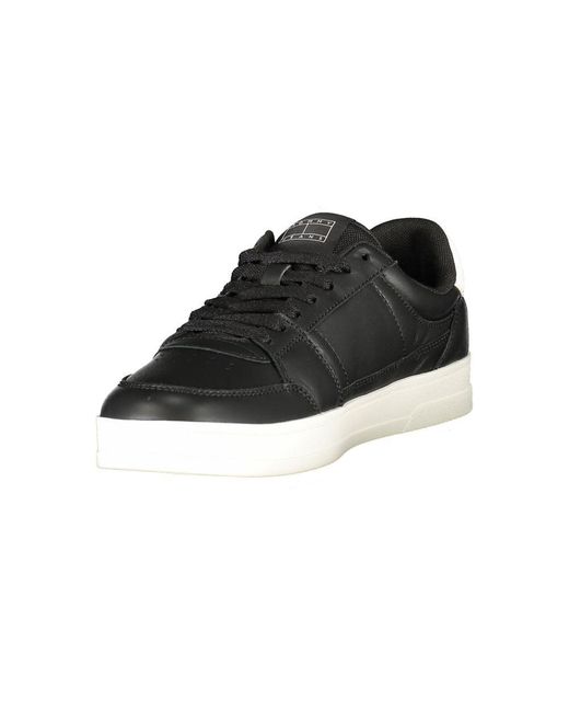 Tommy Hilfiger Black Leather Sneaker for men