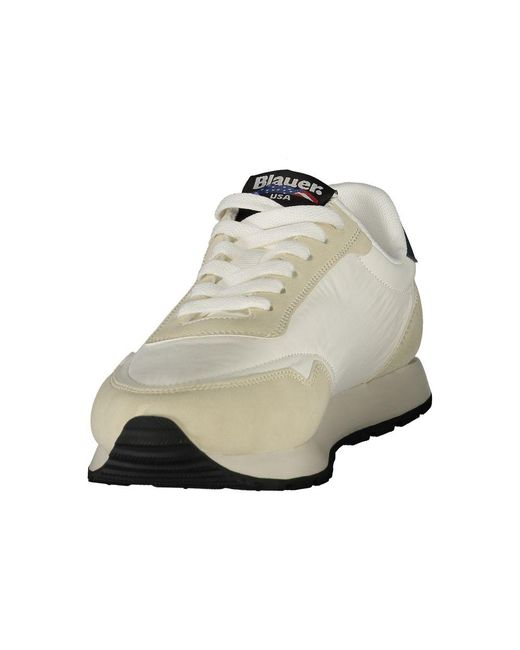 Blauer White Bianco Polyester Men's Sneaker for men
