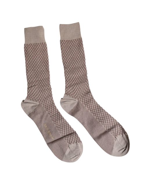 Dolce & Gabbana Brown Geometric Pattern Crew Socks for men