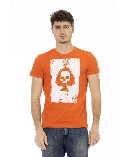 TRUSSARDI ACTION Orange Cotton Men T for men