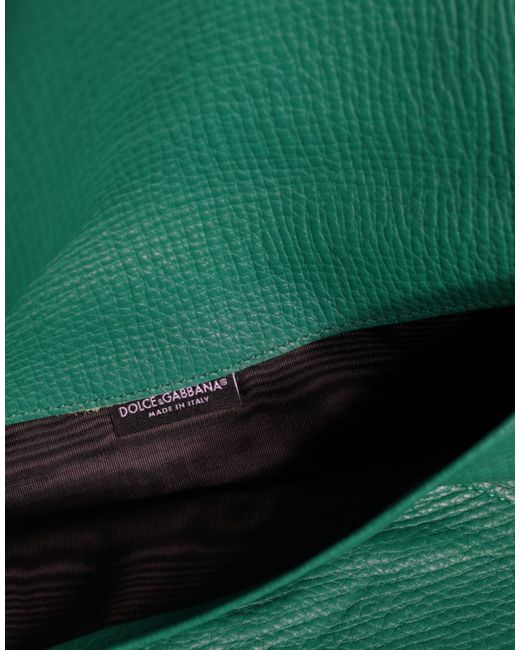 Dolce & Gabbana Green Leather Handbag Clutch Mini Purse Pouch Tablet Case