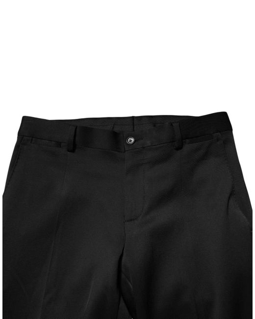 Dolce & Gabbana Black Viscose Dress Formal Trousers Pants Elastane for men