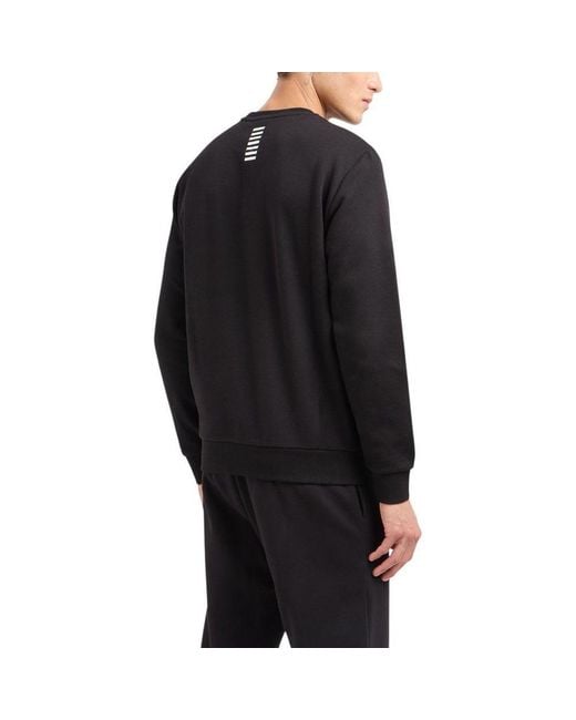 EA7 Black Cotton Sweatshirt for men
