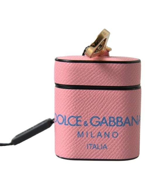 Dolce & Gabbana Pink Chic Calf Leather Airpods Case