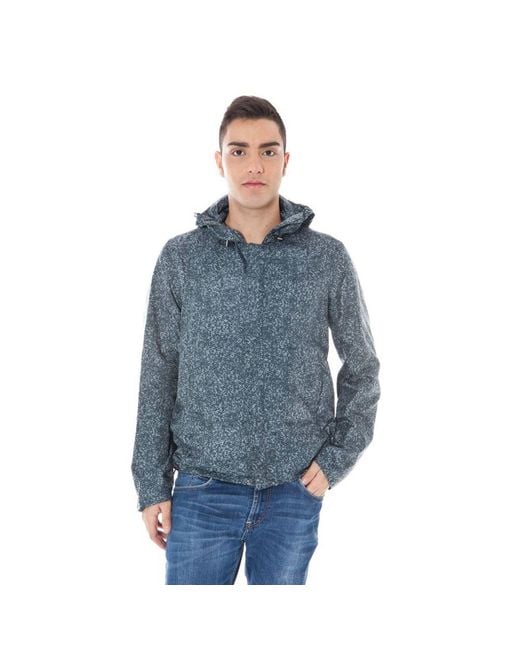 Calvin Klein Blue Hooded Jacket Speckled Print for men