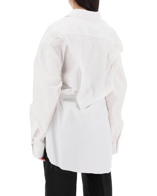 Maison Margiela White Draped Oversized Shirt