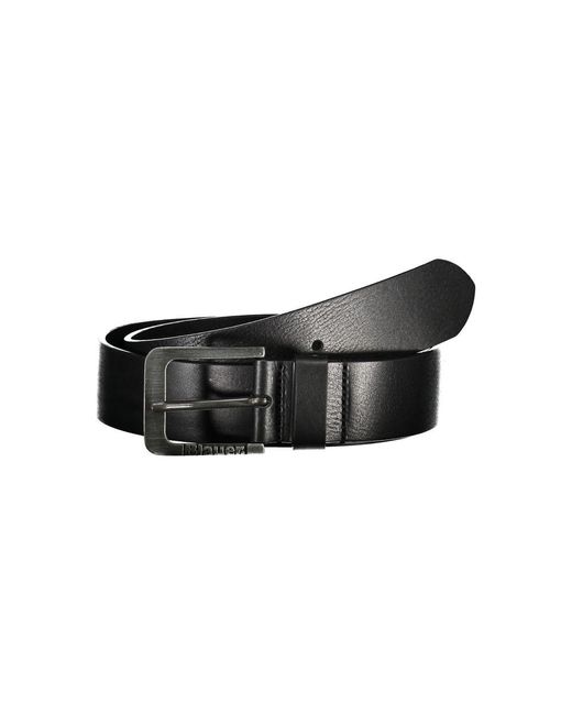 Blauer Black Elegant Iron Leather Belt With Metal Buckle for men
