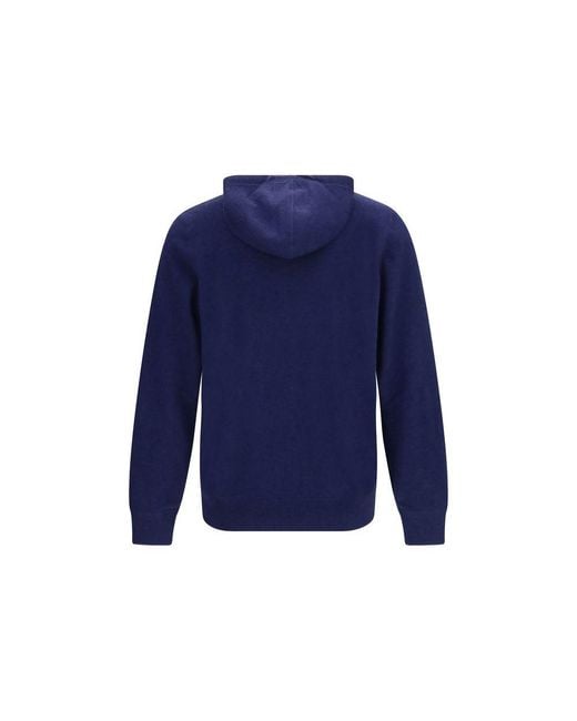 Brunello Cucinelli Blue Cashmere Sweatshirt for men