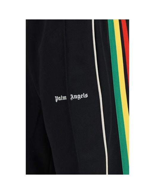 Palm Angels Black Polyester Athletic Pants for men
