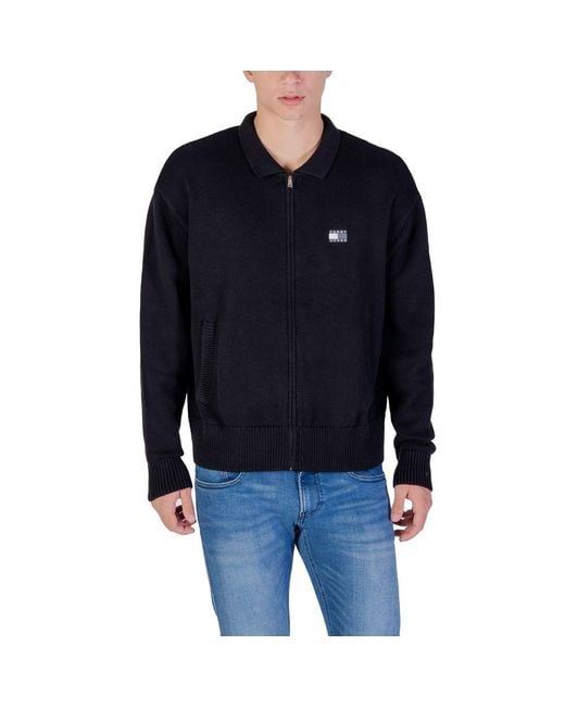 Tommy Hilfiger Blue Black Recycled Cotton Cardigan for men