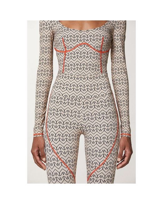 Patrizia Pepe Red Bicolor Polyamide Leggings