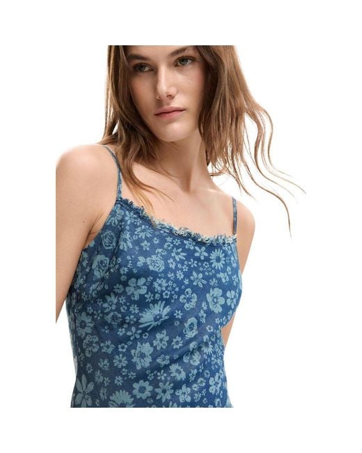 Desigual Blue Lyocell Long Dress