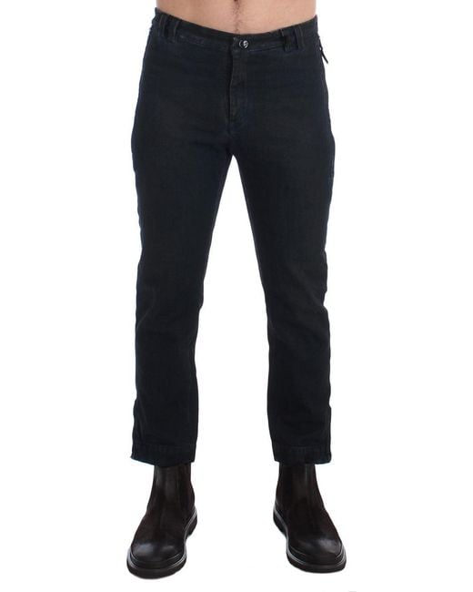 CoSTUME NATIONAL Black Cotton Slim Denim Jeans Blue Sig17918 for men