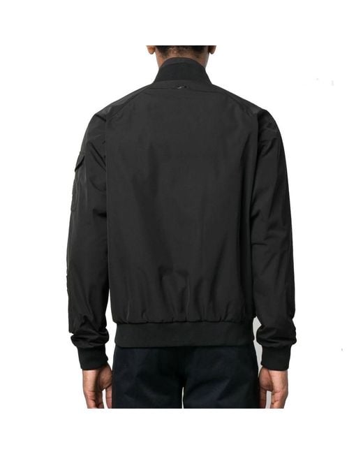 Herno Black Polyester Bomber for men