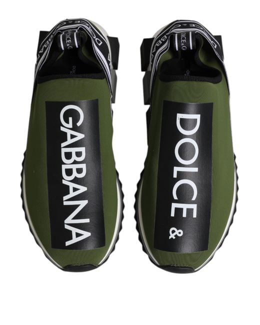 Dolce & Gabbana Green Slip On Sorrento Sneakers Shoes for men