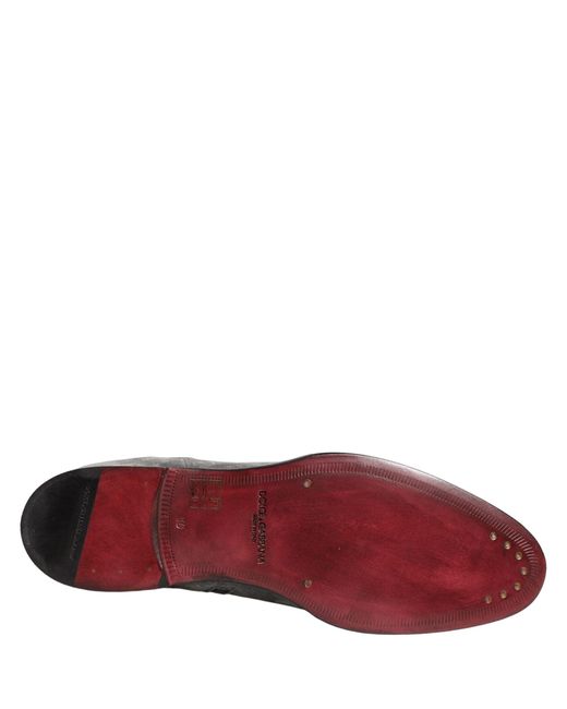 Dolce & Gabbana Gray Suede Leather Chelsea Boots Shoes for men