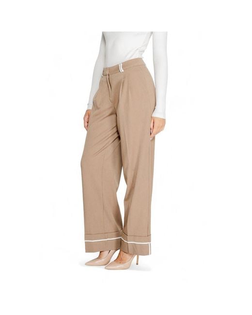ONLY Natural Brown Recycled Polyester Casual Pants