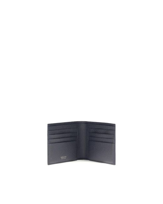 Ferragamo Blue Calf Leather Bos Taurus Wallet for men