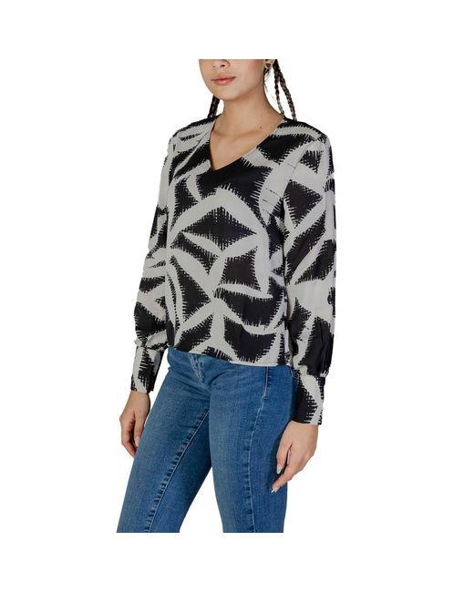 Jacqueline De Yong Black Recycled Polyester Blouse