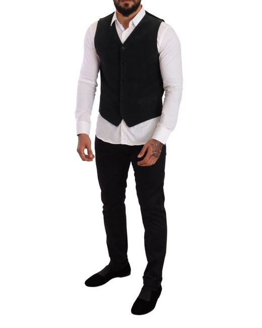 Dolce & Gabbana Black Suit Vests for men