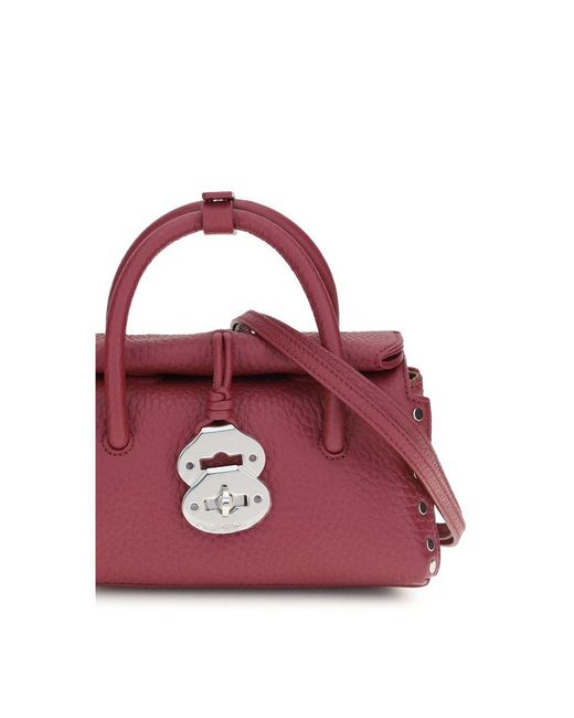 Zanellato Purple Multicolor Calf Leather Bos Taurus Handbag