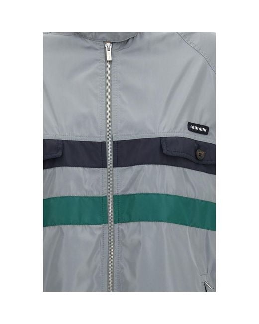 Miu Miu Gray Polyester Shell Jacket