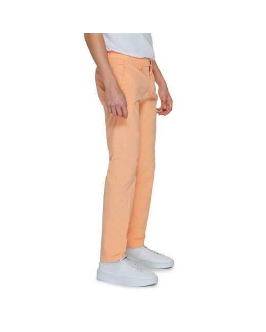 Borghese Multicolor Orange Cotton Chino Pants for men