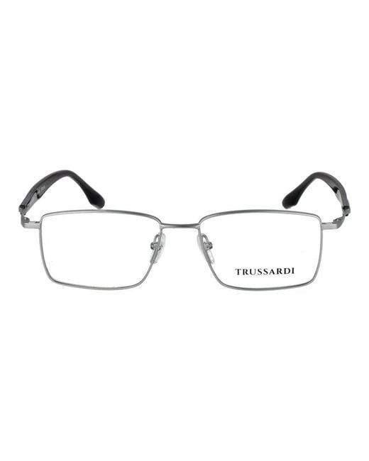 Trussardi Brown Silver Titanium Glasses (frames) for men