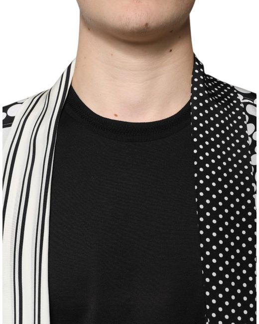 Dolce & Gabbana Black Polka Dots Silk Casual Shirt for men