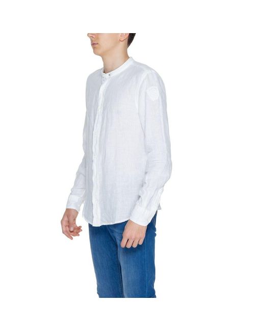 Blauer White Linen Shirt for men
