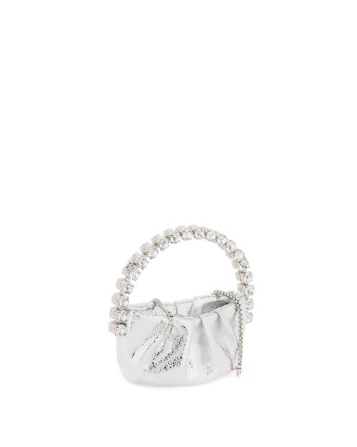 L'ALINGI White Mini Bag Micro Eternity Con Cristalli