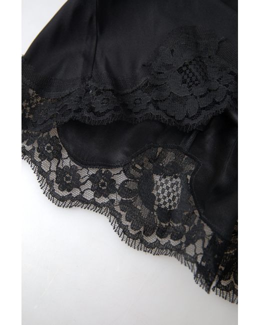 Dolce & Gabbana Black Lace Silk Sleepwear Camisole Underwear
