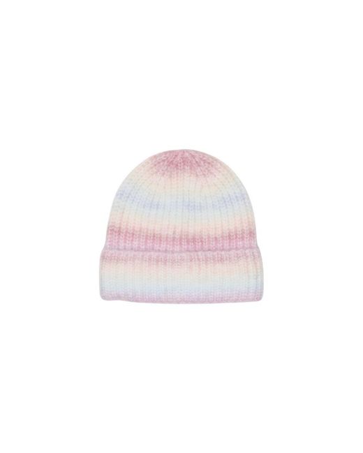 Pieces Pink Multicolor Marabou Beanie