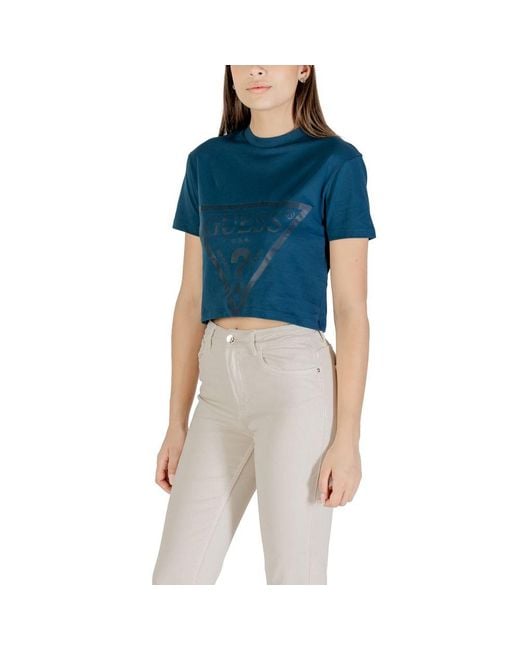 Guess Blue Cotton T-Shirt