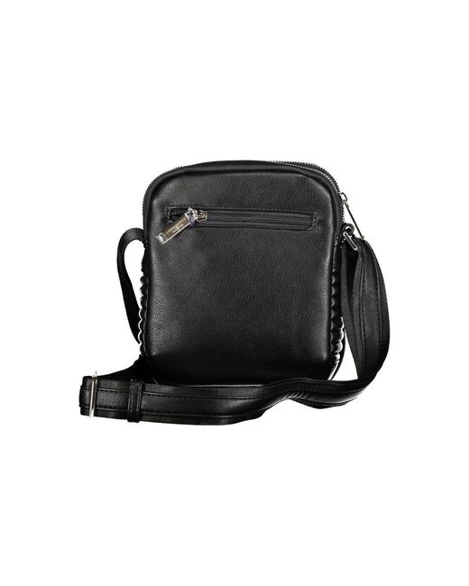 Aeronautica Militare Black Sleek Dual-Compartment Shoulder Bag for men