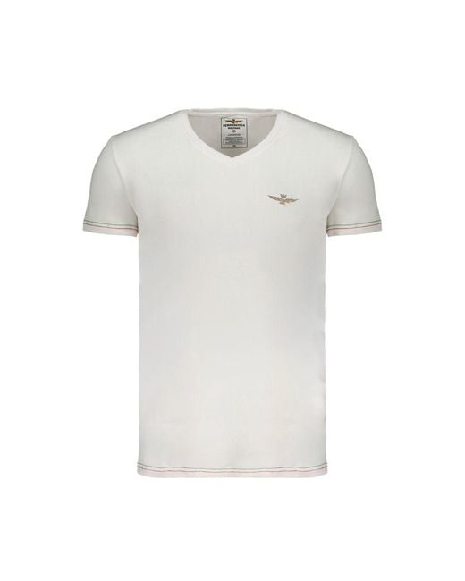Aeronautica Militare White Cotton T-Shirt for men