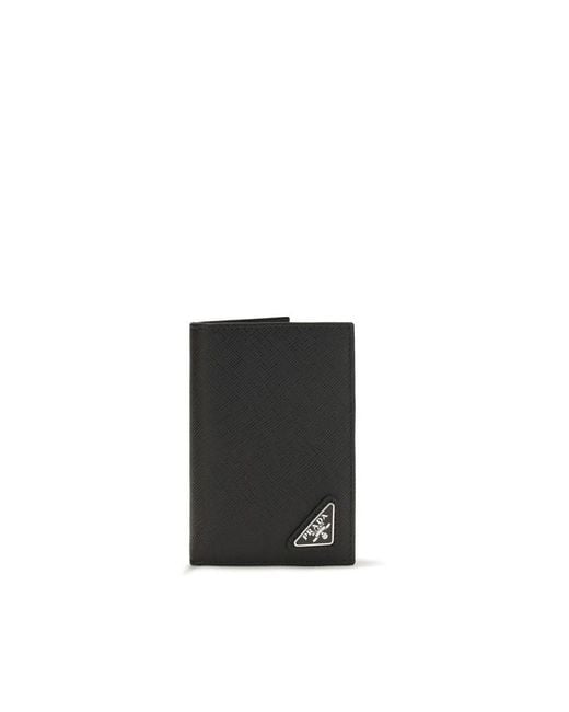 Prada Black Calf Leather Bos Taurus Wallet for men