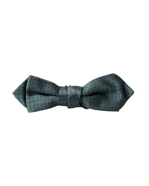 Dolce & Gabbana White Silk Fantasy Adjustable Neck Papillon Bow Tie for men
