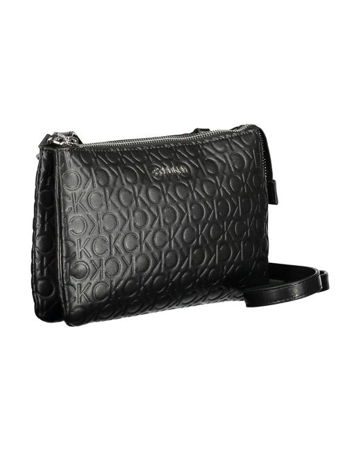 Calvin Klein Black Elegant Shoulder Bag With Contrasting Details