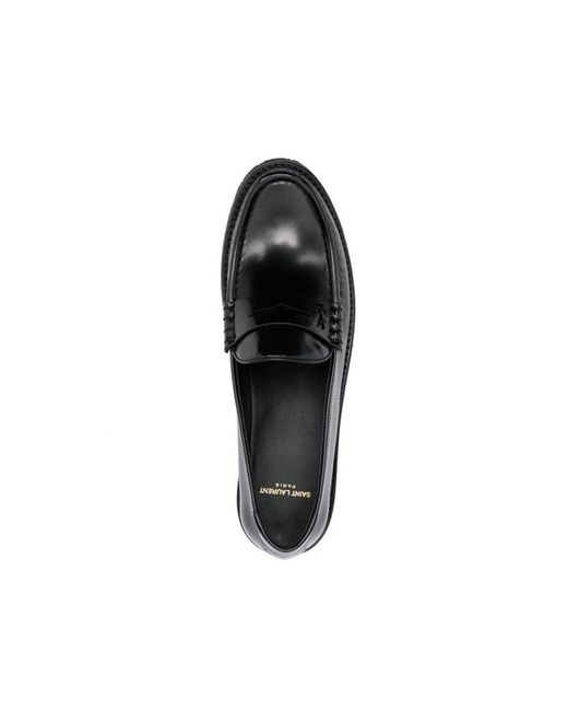 Saint Laurent Black Oxford Leather Loafers for men