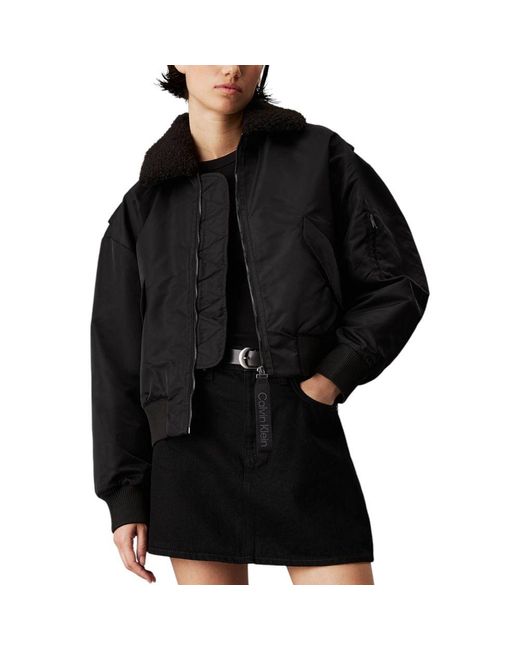 Calvin Klein Black Polyester Jackets & Coat