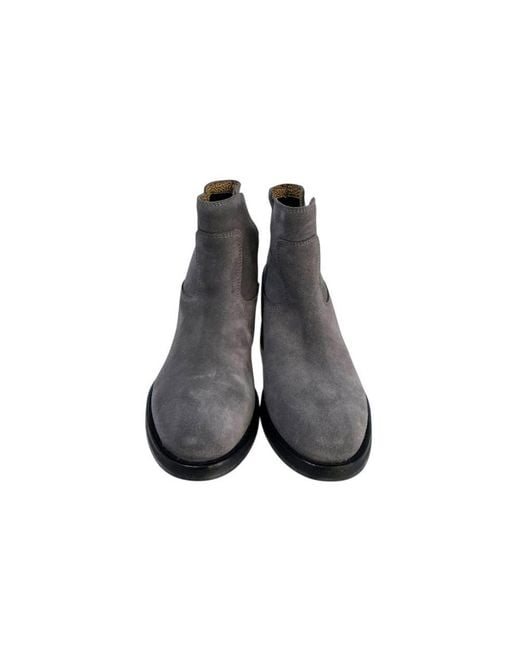 Borbonese Gray Grey Leather Boot